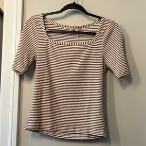 NWT Faherty Striped Square Neck Top